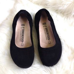 Birkenstock Celina Black Suede Ballet Flats
